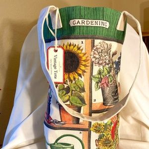 NWT Cavallini Canvas Garden-themed Tote Bag